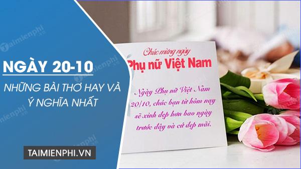 Những bài thơ 20/10 tuyệt vời và ý nghĩa nhất